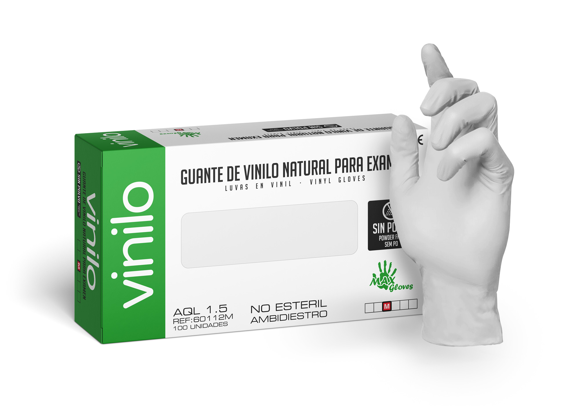 Luvas em Vinil S/Pó